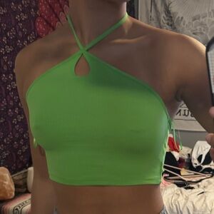 Zara Bright Green Tie-Front Top